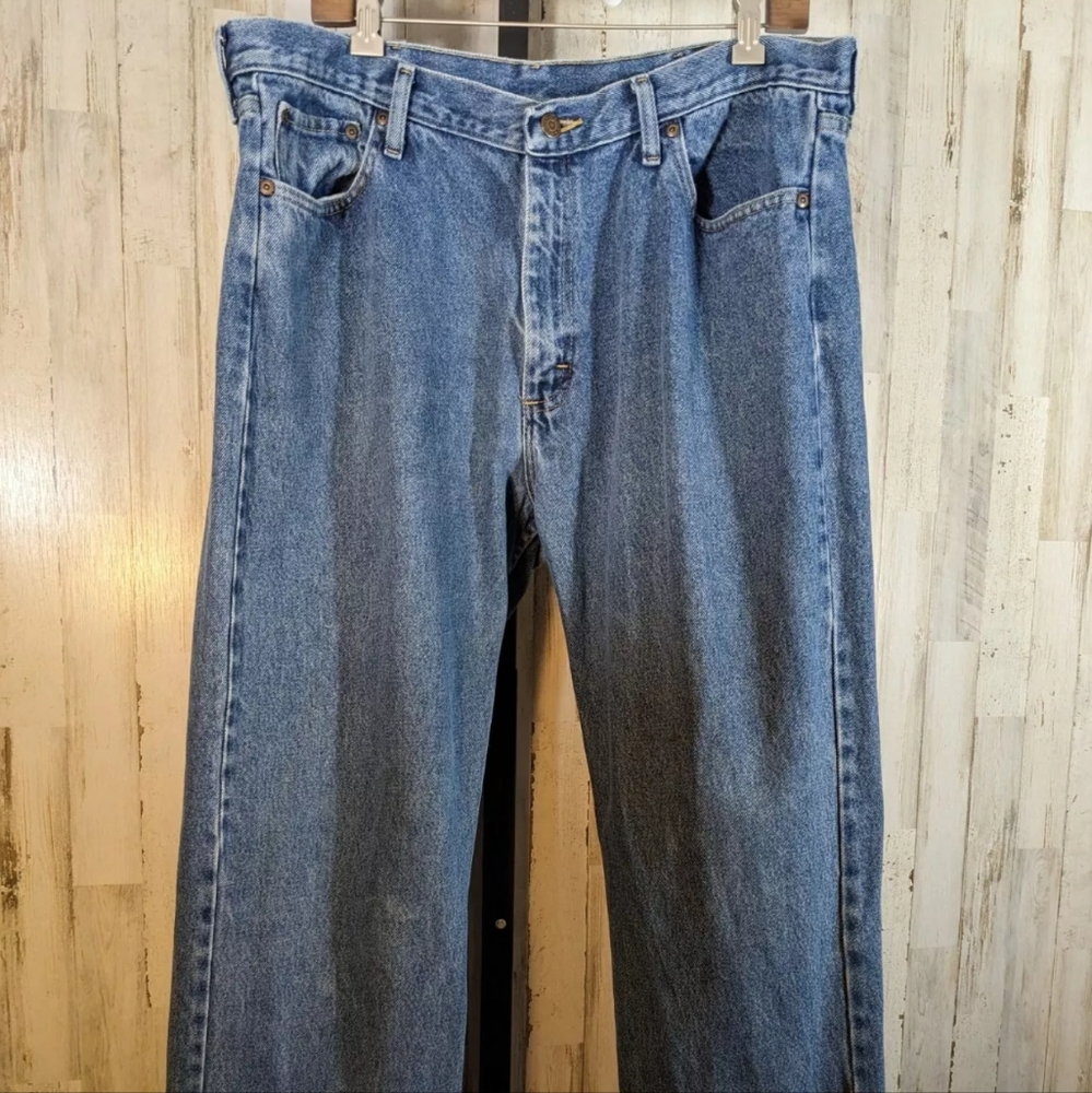 Wrangler Men’s Relaxed Fit Jeans U Shape Blue 5 Star Premium Denim Size 38x32